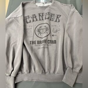 The Laundry Room Zodiac Sweatshirt Cancer Gray